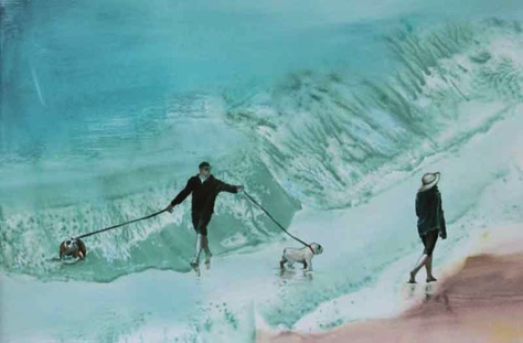 'surf dogs'
12.5 x 19
oil on paper